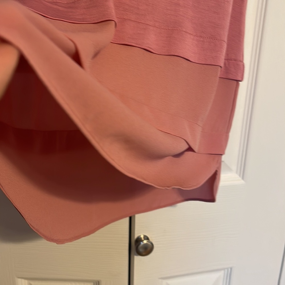 NWT LOFT sleeveless pink chiffon hem tunic tank top size XXSP - Picture 6 of 7